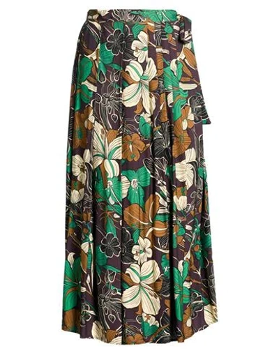 Emma & Gaia Woman Maxi Skirt Chocolate Brown Size Onesize Viscose In Multi