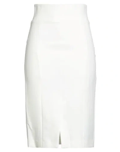 Emma & Gaia Woman Midi Skirt White Size 6 Polyester, Elastane