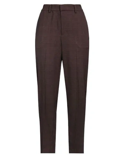 Emma & Gaia Woman Pants Brown Size 6 Polyester, Viscose, Elastane