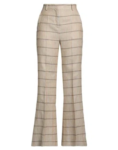 Emma & Gaia Woman Pants Camel Size 8 Linen, Cotton, Elastane In Beige