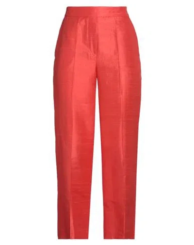 Emma & Gaia Woman Pants Coral Size 12 Silk In Red
