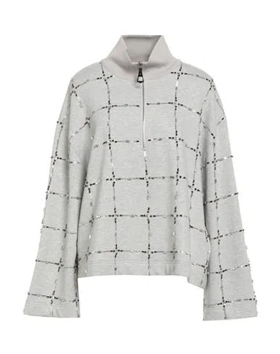 Emma & Gaia Woman Sweatshirt Light Grey Size 6 Cotton, Polyester In Gray