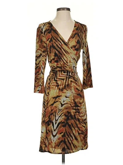 Pre-owned Emma & Michele Cocktail Dress In Brown