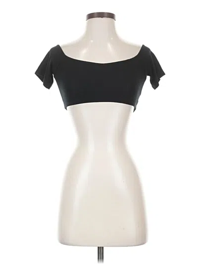 Pre-owned Emma & Sam Short Sleeve Top Black Sweetheart Neckline Tops
