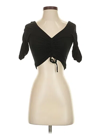 Pre-owned Emma & Sam Short Sleeve Top Black Sweetheart Neckline Tops