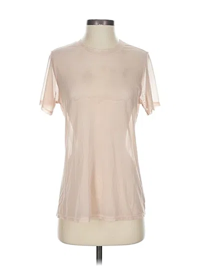 Pre-owned Emma & Sam Short Sleeve Top Ivory Crew Neck Tops In White