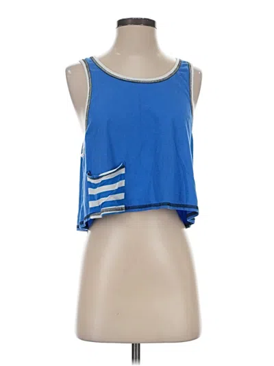 Pre-owned Emma & Sam Tank Top Blue Halter Neckline Tops