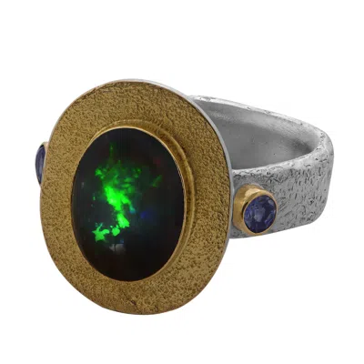 Emma Chapman Jewels Women's Beau Opal Blue Sapphire Cabochon Ring
