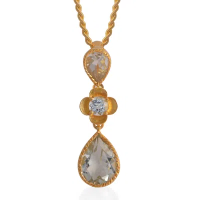 Emma Chapman Jewels Women's Blue / Green Lola Green Amethyst Aquamarine Pendant In Multi