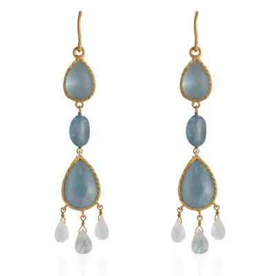 Emma Chapman Jewels Women's Blue Lola Aquamarine Teardrop Earrings