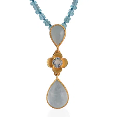 Emma Chapman Jewels Women's Blue Lola Cabochon Aquamarine Pendant