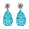 Emma Chapman Jewels Women's Blue / Red Lulabelle Turquoise Ruby Drop Earrings