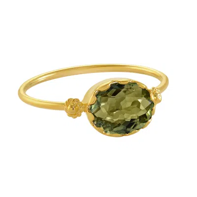 Emma Chapman Jewels Women's Gold / Green Gold Green Tourmaline Stacking Ring In Gold/green