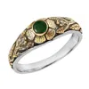 Emma Chapman Jewels Women's Gold / Green / Silver Emerald Diamond Gold Band Ring In Gold