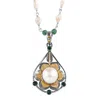 Emma Chapman Jewels Women's Gold / Green / White Pearl Emerald Gold Pendant In Gold