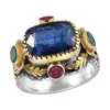 Emma Chapman Jewels Women's Green / Blue / Gold Kyanite Emerald Tourmaline Cocktail Ring