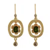 Emma Chapman Jewels Women's Green / Gold Dolly Tourmaline Diamond Gold Earrings In Multi