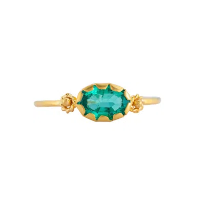 Emma Chapman Jewels Women's Green / Gold Grecian Gold Emerald Stacking Ring In Multi