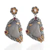 Emma Chapman Jewels Women's Grey / Blue The Madonna Sapphire Diamond Tourmaline Earrings In Multi