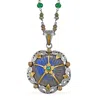 Emma Chapman Jewels Women's Grey / Green Labradorite Diamond Emerald Statement Pendant