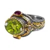 Emma Chapman Jewels Women's Pink / Purple / Gold Peridot Sapphire Diamond Cocktail Ring