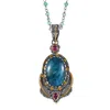 Emma Chapman Jewels Women's Red / Gold / Blue Apatite Ruby Ava Pendant In Multi
