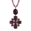 Emma Chapman Jewels Women's Red / Yellow Bathsheba Amethyst Ruby Cross Pendant In Multi