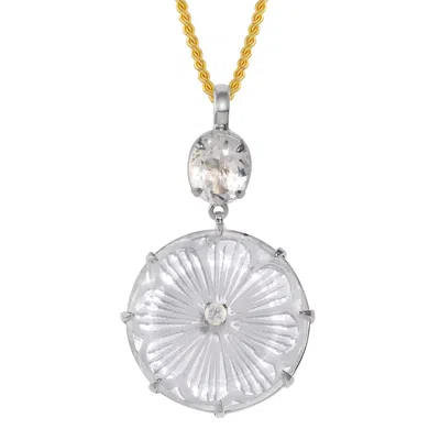 Emma Chapman Jewels Women's Silver / White Etched Crystal Silver Magdalene Pendant