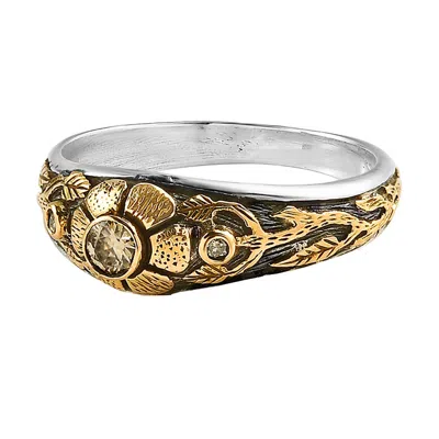 Emma Chapman Jewels Women's Silver / White / Gold Diamond Gold Stacking Ring