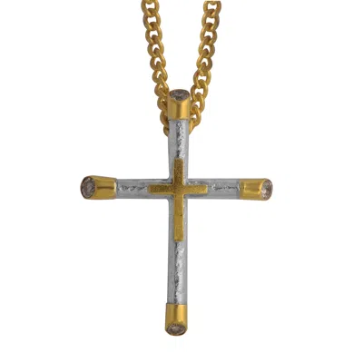 Emma Chapman Jewels Women's White / Gold / Silver Blaire Diamond Cross Pendant In Multi