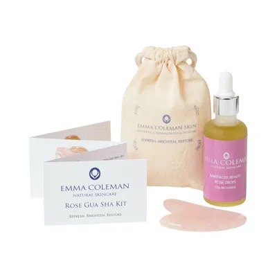 Emma Coleman Skincare Neutrals Emma Coleman Rose Gua Sha Facial Ritual Kit In Red