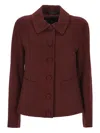 Emma E Gaia Button-up Jacket In Burgundy