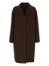 Emma E Gaia Buttoned Coat In Brown