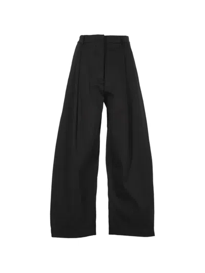 Emma E Gaia Pleated Wide-leg Palazzo Pants In Black