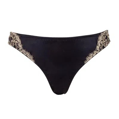 Emma Harris Women's Black Cleo Silk Thong