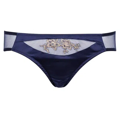 Emma Harris Women's Blue Elsa Silk And Mesh Brief