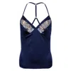 Emma Harris Women's Blue Elsa Silk And Mesh Camisole In Blue
