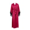 Emma Harris Women's Renée Raspberry Long Robe In Black