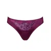 Emma Harris Women's Rochelle Luxury Brief In Winter Berry Silk With French Lace In Purple