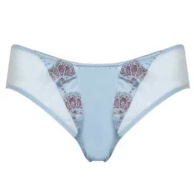 Emma Harris Women's Veronique Luxury Brief In Blue Haze Silk In Animal Print