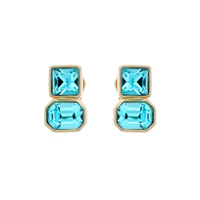 Emma Holland Jewellery Women's Blue Aqua Bohemica Crystal Clip Earrings In Burgundy