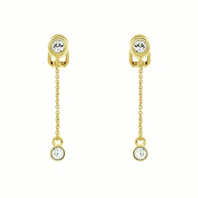 Emma Holland Jewellery Women's Crystal Gold Chain Clip On Earrings