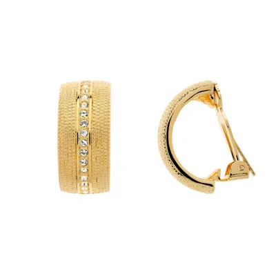 Emma Holland Jewellery Women's Gold & Crystal Curve Clip Earrings