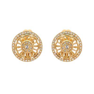 Emma Holland Jewellery Women's Gold & Crystal Disc Clip Earrings
