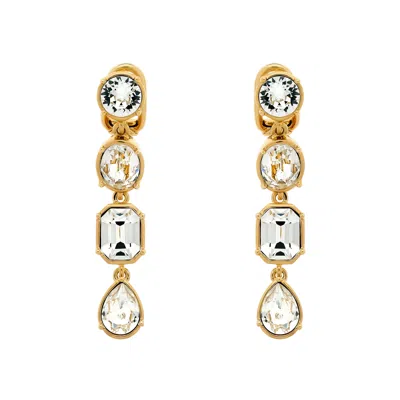 Emma Holland Jewellery Women's Gold & Crystal Statement Drop Clip Earrings