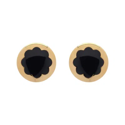 Emma Holland Jewellery Women's Gold / Black Jet & Gold Flower Clip Earrings In Multi