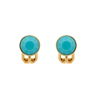 Emma Holland Jewellery Women's Gold / Blue Turquoise Stud Clip Earrings