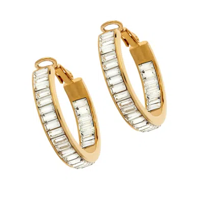 Emma Holland Jewellery Women's Gold Crystal Baguette Hoop Earrings