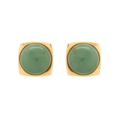 Emma Holland Jewellery Women's Gold / Green Aventurine & Gold Clip Earrings In Multi