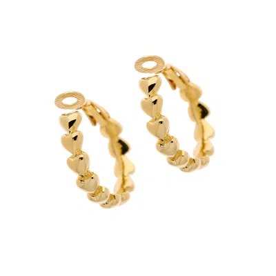 Emma Holland Jewellery Women's Gold Heart Hoop Clip Earrings